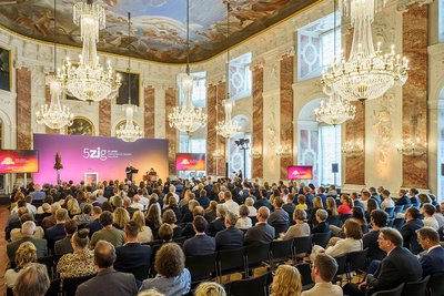 Blick in den Rittersaal des Mannheimer Schlosses