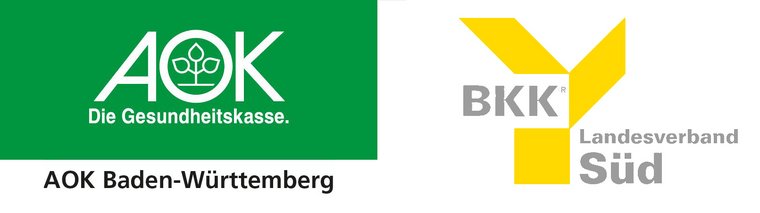Logos der AOK Baden-Württemberg und der BKK Süd