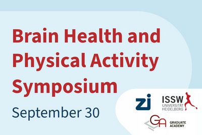 Visual showing the title of the event: Brain Health and Physical Activity Symposium as well as the logos of CIMH and Heidelberg University’s Institute of Sports and Sports Sciences. 