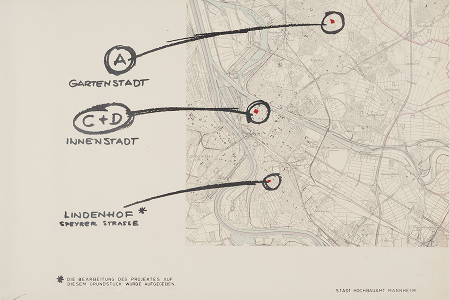 Foto des Stadtplans von Mannheim
